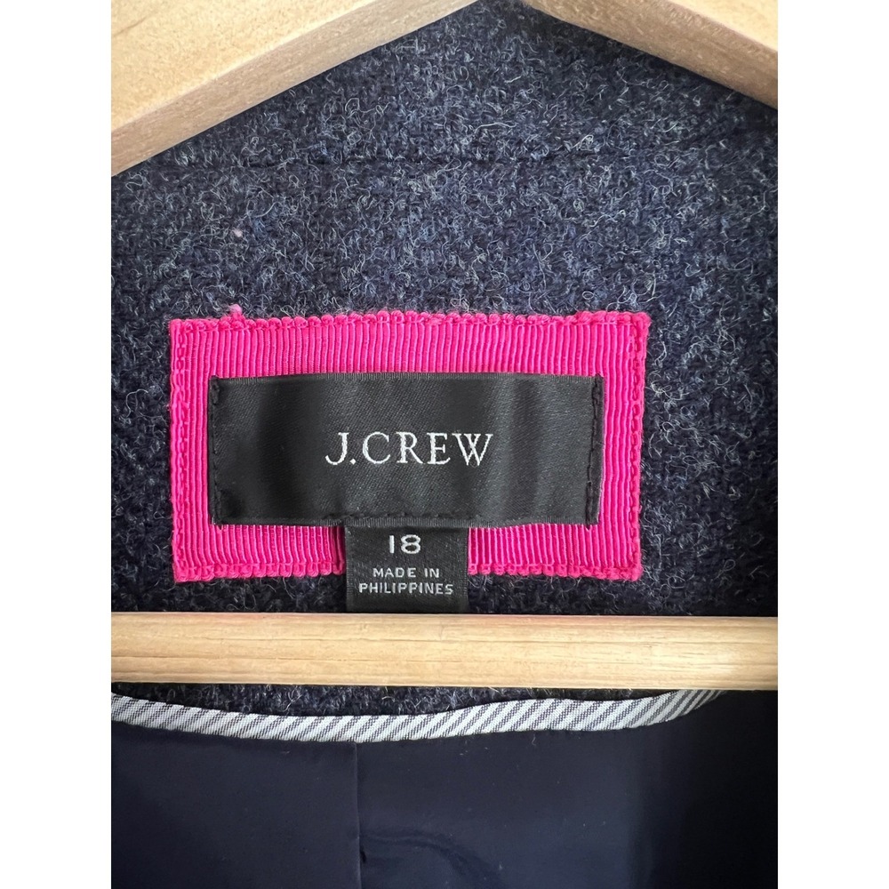 J.Crew Blazer Women Blue Herringbone British Moon Wool Gold Button Old Money 18 - Picture 4 of 13